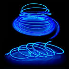 El Wire Blue Interior Car LED Strip Lights, 2M Neon Wire USB 5V with Fuse Protection for Automotive Interior Decoration, with 6mm Sewing Edge - Image 3