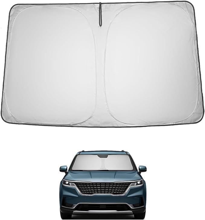 Proadsy Custom Fit 2022-2026 Kia Carnival Windshield Sun Shade, Blocks Heat | 240T Heat Shield, Drops Temp 54°F, Blocks 99% UV, Prevents Dashboard Cracking, Summer Parking & Beach Trips, Easy Twist-Fold by Proadsy