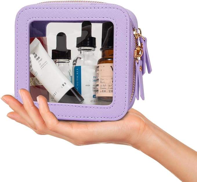 Travel Clear Makeup Bag Set, TSA Approved Cosmetic Bag Case with Zipper Portable Makeup Pouch Toiletry Bag Traveling Cosmetic Organizer Storage Bag Car Organizer Car Essentials - Image 6