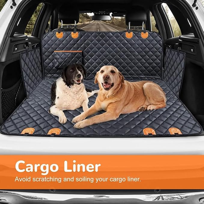 Dog Car Seat Cover for Back Seat, 100% Waterproof Pet Seat Cover with Mesh Visual Window, Scratchproof Nonslip Dog Hammock for Car, Bench & Cargo Liner Style, Universal Size Fits Cars, SUVs, Trucks - Image 4