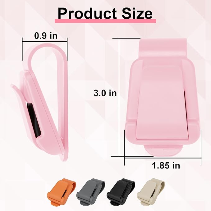 BFXM 2Pcs Sunglass Holder for Car Visor | Sunglasses Visor Clip for Car, Trucks, SUVs (Pink) - Image 2