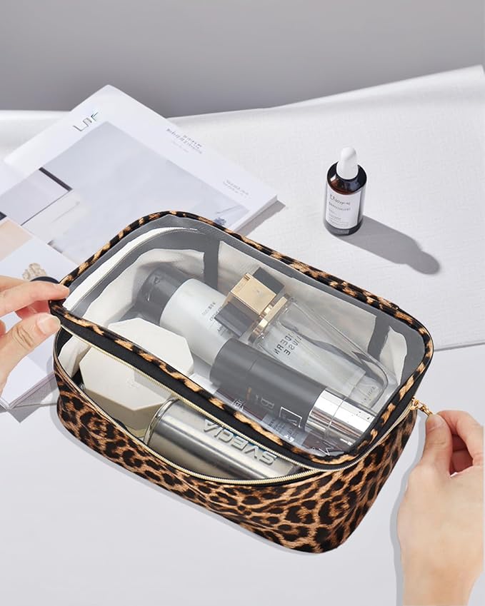 Clear Makeup Bag Set, TSA Approved Clear Toiletry Bag 3 Pack Carry on Travel Packing Organizer Bags Waterproof Clear Makeup Pouch Cosmetic Case with Zipper Car Accessories Essentials for Women - Image 8