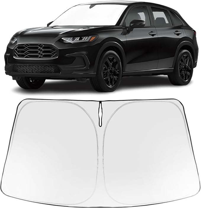 Proadsy Custom Fit 2022-2026 Honda HR-V Windshield Sun Shade, Blocks Heat | 240T Heat Shield, Drops Temp 54°F, Blocks 99% UV, Prevents Dashboard Cracking, Summer Parking & Beach Trips, Easy Twist-Fold by Proadsy