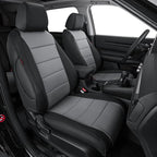coverdream Custom Seat Covers for 2015-2016 Honda CR-V,Premium Faux Leather Car Seat Cover Set,Full Set Waterproof SUV Seat Protector,Armrest Covers Included (Black/Gray) by Coverdream