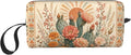 Cactus Small Makeup Bag, 600D Oxford Cosmetic Pouch for Women | Cactus Cosmetic Bag and Toiletry Pouch with Double-Sided Print and Foam Padding for Women, Travel, Gym, Weekend and Daily Use by OLUSENMO