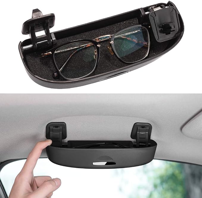 Thenice Sunglasses Storage Box for Honda Civic Accord CRV HRV Camry | Grab handle replacement, glasses case, easy to access, maximize space, easy to install, black color by Thenice