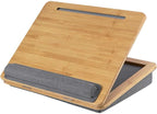 Adjustable Lap Desk for Laptop with Cushion Tablet Phone Holder | Bamboo Laptop Stand with Anti-Slip Strip, Handle Fits up to 15.6 inch or 14 inch with Mouse Space by LifegetsbetterwithSANJIMO