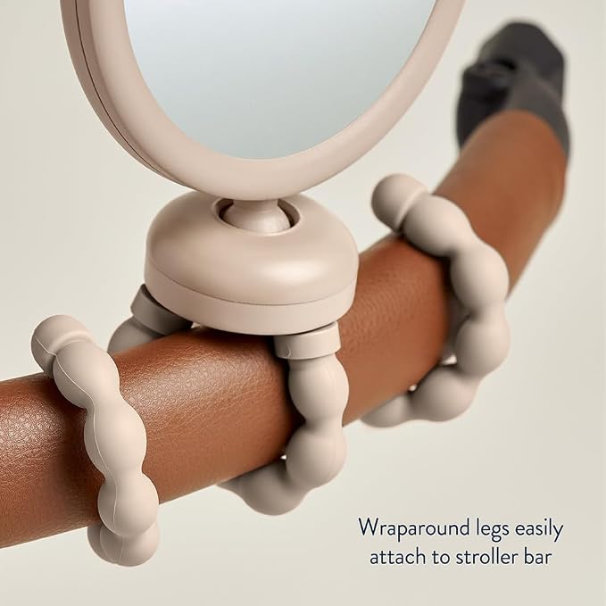 Itzy Ritzy Stroller Mirror, 360° Swivel Baby Stroller Accessory (Bear) | 360° Swivel Mirror, Tilting Design & Easy-Attach Wraparound Legs Provide Convenient Baby Monitoring During Stroller Walks - Image 6
