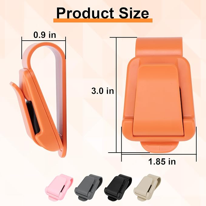 BFXM 2Pcs Sunglass Holder for Car Visor | Sunglasses Visor Clip for Car, Trucks, SUVs (Orange) - Image 2