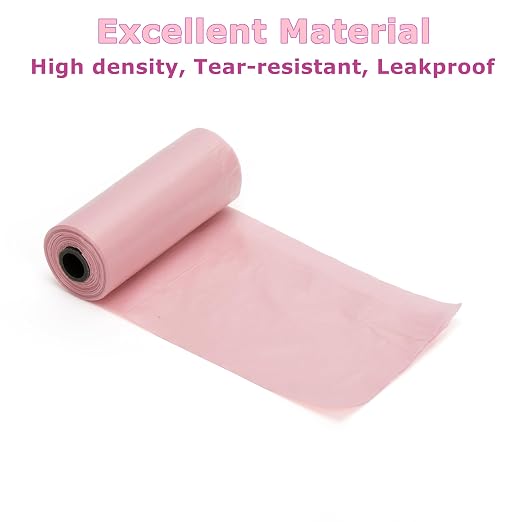 Ginsco 0.8 Gallons Disposable Trash Bags for Mini Car Trash Can, Portable Small Car Garbage Bags, Cars Accessories, Mini Trash Bags, Plastic Trash Bag for Cars/Home/Office (12 Rolls/180 Counts) Pink - Image 2