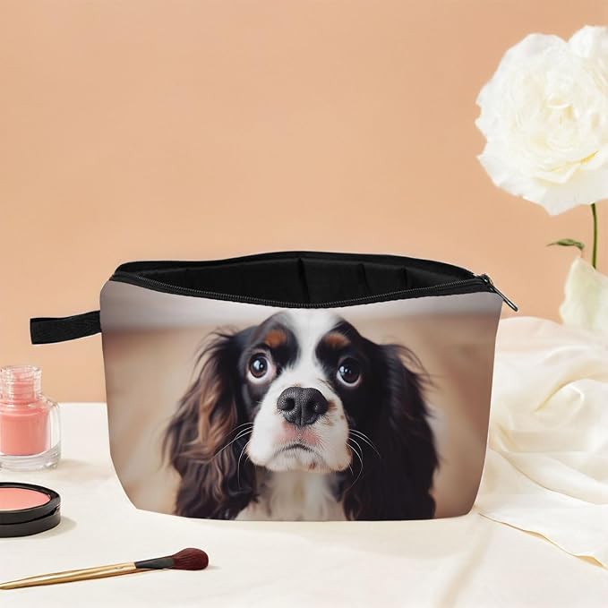 Cavalier King Charles Spaniel Dog Print Women Makeup Bag Outdoor Beach Travel Toiletry Kit Small Cosmetic Bag - Image 4