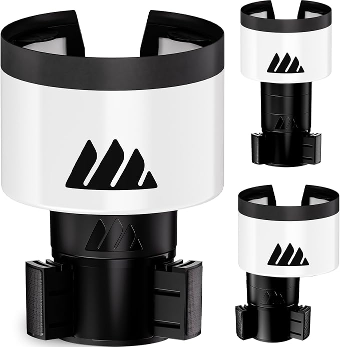 Integral Ultimate Car Cup Holder Expander with Adjustable Base - White | Fits Yeti 14/24/36/46oz, Hydro Flask 32/40oz, Ramblers, mugs & 3.4-4.0in bottles, rubber-tab adjustable base - Image 8