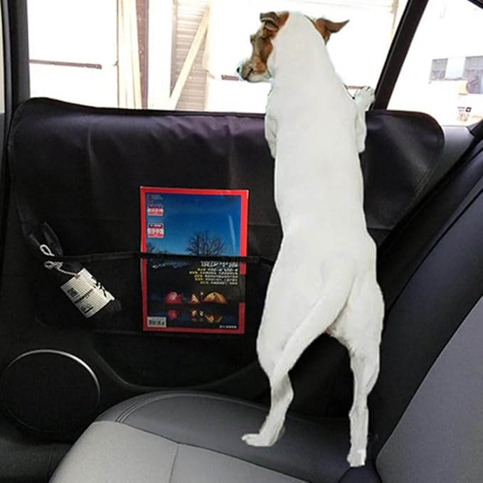2-Pack Dog Car Door Guard - Anti-Scratch Back Seat Protector - Oxford Fabric, Black - Pet Supplies - Car Accessories for Dogs - Image 6