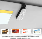 2 PCS Glasses Holders for Car Sun Visor, Bling Crystal Rhinestones Car Sunglasses Holder with Ticket Card Clip, Eyeglasses Hanger Mount for Women Girls, Car Interior Accessories (Gray) - Image 4