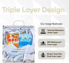 Superio Hot and Cold Insulated Bags for Food Delivery, Grocery Shopping Bags, Food Storage for Hot and Frozen Food for Travel, Disposable Cooler Bag, Reinforced Thermal Lunch Bag (24, 16"x19.25") - Image 3