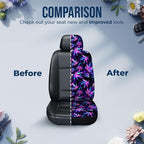 GENANY Galaxy Hemp Leaf Car Seat Covers, 2-Piece Front Seat Set | 2-piece polyester front seat cover set, each 49.5 x 19.6 inches, with adjustable straps and hooks - Image 7