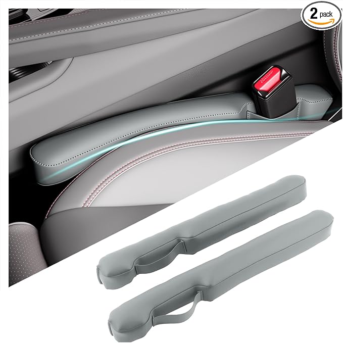 Aokdom 2026 2PCS Upgraded Car Seat Gap Filler with Fixing Ring,Elastic Car Gap Filler to Avoid Dropping Cell Phones/Keys,Essential Cars Gaps Seat Fillers Cars Accessories (Sage Green) by Aokdom