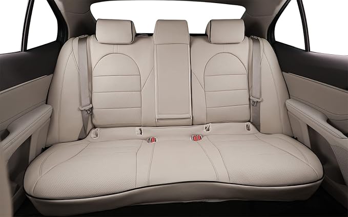 EKR Car Seat Covers for Toyota Camry 2018-2024 (Hybrid),Full Set | Custom Fit for Toyota Camry 2018-2024 XLE/XSE,Airbag Compatible,Waterproof Pet-resistant-Faux Leather(Beige) - Image 6