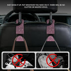 Car Seat Headrest Hook, Automotive Seat Back Organizers, 2PCS | Bling Rhinestone Headrest Hooks with Universal Design, Car Interior Accessories for Holding Handbags Clothes Purses Bottles - Image 5