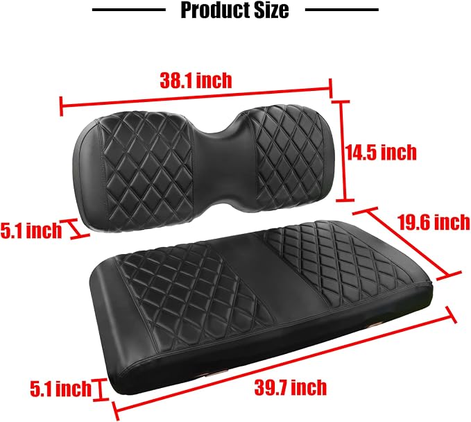 NOKINS Golf Cart Rear Seat Covers for ICON i40L, Star EV & Advanced EV | Diamond Pattern；UV Resistant；All-Weather Protection - Image 4