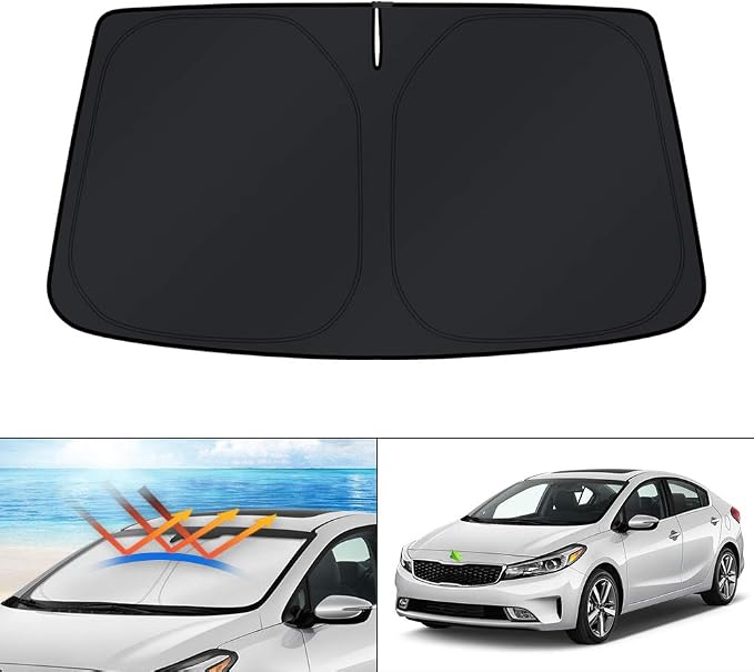 KUST Windshield Sun Shade for Kia Forte 2014 2015 2016 2017 2018 Accessories Custom Fit Window Shade Sun Visor Protector Foldable Blocks UV Rays Keep Your Car Cooler by KUST