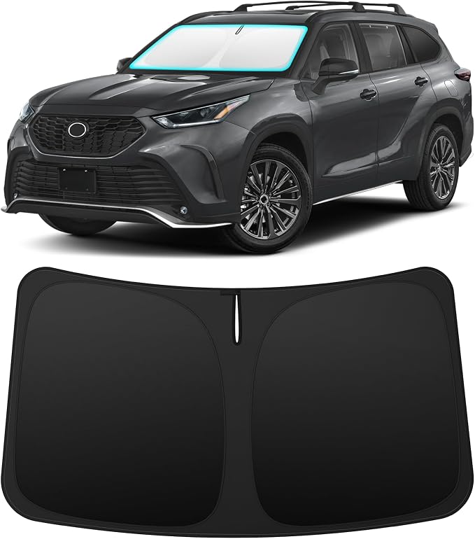 INSAUTO Custom Fit Windshield Sun Shade for Toyota Highlander 2020-2026 | Foldable Front Window Sunshade Car Accessories, UV & Heat Reflector, Keeps Interior Cool, Includes Storage Bag by INSAUTO