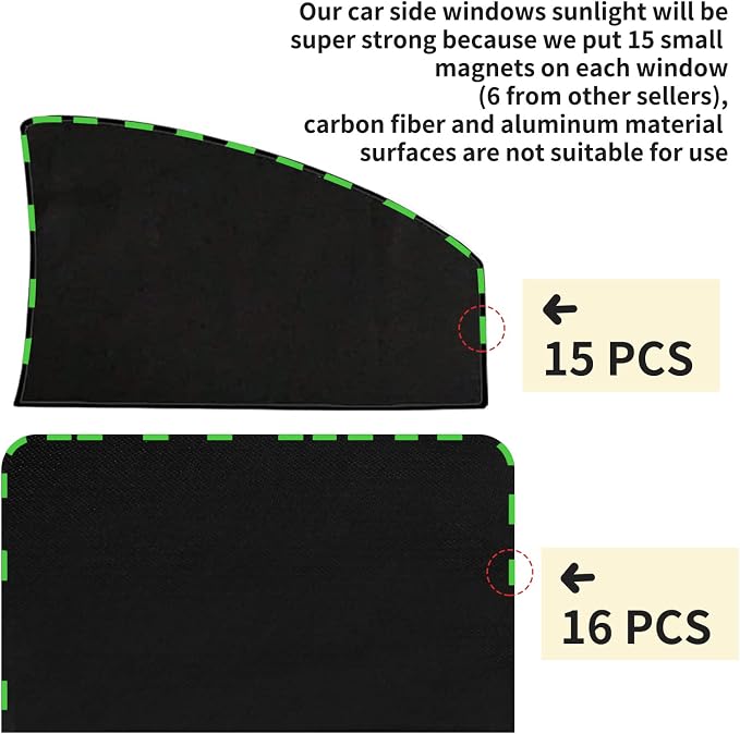 ZATOOTO Side Window Sun Shade, Silk for Long-Lasting Durability & Privacy | For Kids Sleeping, Sun Shades Keep Cooler, Fit Metal Surface Window Frame, Installs Easily and Fast,Do Not Use While Driving - Image 8