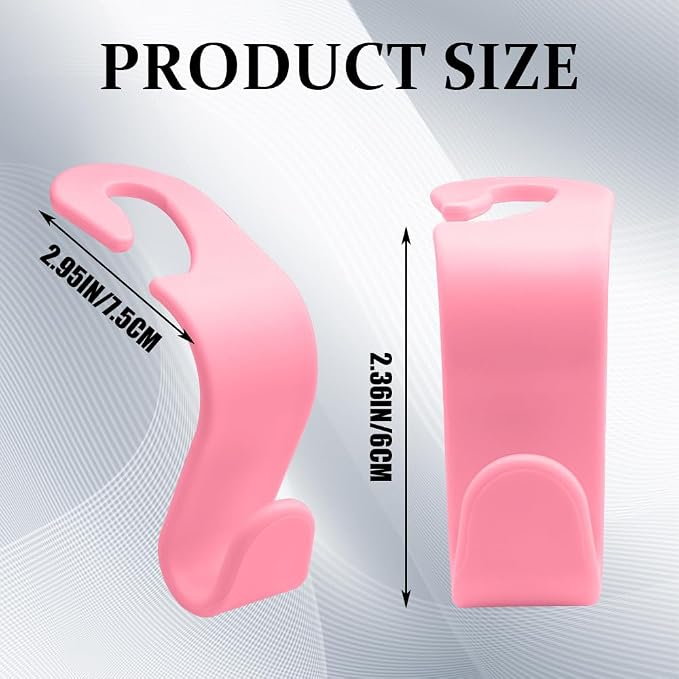 4PCS Car Seat Headrest Hooks, Purse Hook for Car | Car Headrest Hidden Hook, Car Interior Accessories Multi-Use Portable Headrest Organizer Holder for Purse Handbag Coats - Image 2