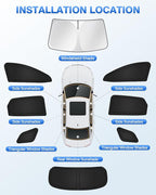 Canvcle Window Shades for 2023-2025 2026 Kia Sportage Accessories Windshield Sun Shade Side Rear Window Covers Sunshade Sun Visor Shield Privacy Protection for Camping Keep Vehicle Cool Black 8PCS - Image 5