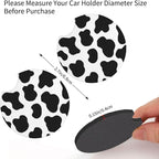 Cow Print 3pc car Set : Steering Wheel Cover + 2 Pc Car Coasters | neoprene Anti-Slip Breathable Universal 14.5-15.5 in for Suitable for Men Women - Image 6