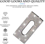 Bling Car Sun Visor Tissue Box Holder, Rhinestone PU Leather Crystal Sparkling Napkin Holder, Backseat Paper Towel Cover Case Car Accessories for Women (Multicolor) - Image 3