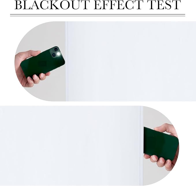 RYB HOME 100% Blackout Door Curtains, French Door Window Cover, Pure White | Self Adhesive, Thermal Insulated, For Office Kitchen Front Entry Front Back Door Glass Window, W34 x L80, 1 Panel - Image 3