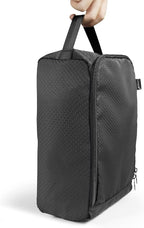 Gloppie Shoe Bags for Travel - Portable Shoes Storage Bag, Shoe Pouch, Shoe Packing Cubes for Men Women - Black | 12 x 9 x 5 in travel shoe bag with a full-opening zipper, carry handle, and fold-flat design for shoes up to US size 10 - Image 8