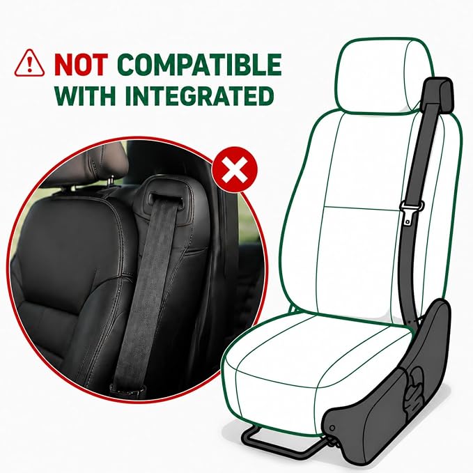 GIANT PANDA 2PCS Front Seat Covers for Chevy Silverado & GMC Sierra 1500 2500 3500 2007-2026 Crew Extended Double Cab Pickup,Custom Fit Chevy & GMC Truck Seat Protectors,Faux Leather (Black&Gray) - Image 7