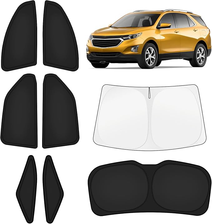 KUST Car Window Shades for Chevy Equinox 2018-2024 Windshield Sun Shade Side Window Cover UV Block Privacy Protection Equinox Accessories for Camping Blackout Rear Back Full Set 8PCS by KUST