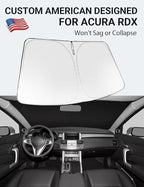 Proadsy Custom Fit 2007-2012 Acura RDX Windshield Sun Shade, Blocks Heat | 240T Heat Shield, Drops Temp 54°F, Blocks 99% UV, Prevents Dashboard Cracking, Summer Parking & Beach Trips, Easy Twist-Fold - Image 2