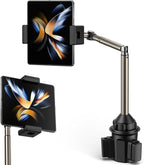 JSAUX Car Cup Holder Phone Mount for Foldable Phones & Mini Tablets | Sturdy Metal Long Arm, Flexible Height and Angle, Adjustable Base, Secure Phone Grip, Fits 2.17-4.33 in Car Cup Holders by JSAUX