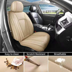 Front Seat Covers Custom Fit for Kia Optima 2001-2020,Beige | Luxury Faux Leather, Waterproof, Anti-Slip, Airbag Compatible, Breathable, Car Seat Protectors, 1 Row 2 Seats - Image 3