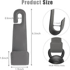2-Pack Car Headrest Hooks, 1.1-Inch Wide Purse Hangers, Grey | Microfiber leather hooks with built-in metal cores keep purses, groceries and backpacks organized and within reach - Image 6