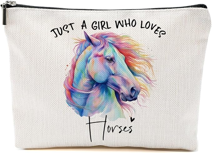 Horse Gifts for Women Makeup Bag, Horse Stuff Cosmetic Bag | Travel Organizer Bags Makeup Pouch, Christmas Birthday Animal Lovers Gifts for Horse Lovers Women Girls Friends by Unknown