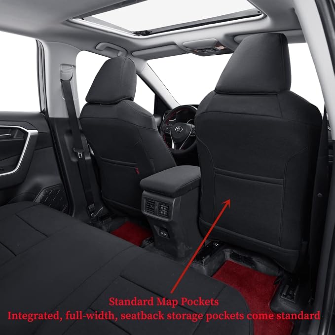 coverdream Customized Car Seat Covers Fit for 2020 2021 2022 Toyota Corolla Hybrid LE &2023-2025 Corolla Hybrid XLE,Fully Covered,Airbag Compatible Polyester Seat Protector(Full Set,Black) - Image 3