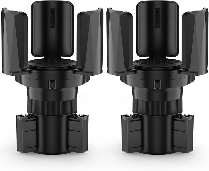 DYLEN 2Pack Cup Holder Expander with Expandable Arms, Fits 2.5-5.9" Bottles | Cup Holder Adapter Fits Owala/YETI/Hydro Flask/Stanley 12–64 oz; Most Large Bottles; Compatible with Round Cup Holders by DYLEN