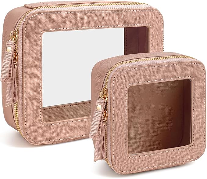 Clear Mahjong Tile Bag, Makeup Bag Set Travel Makeup Case Clear Cosmetic Travel Bag Small Makeup Organizer Mini Make Up Pouch for Purse Waterproof Toiletry Bag Portable Car Essentials Car Organizer by FFpaw