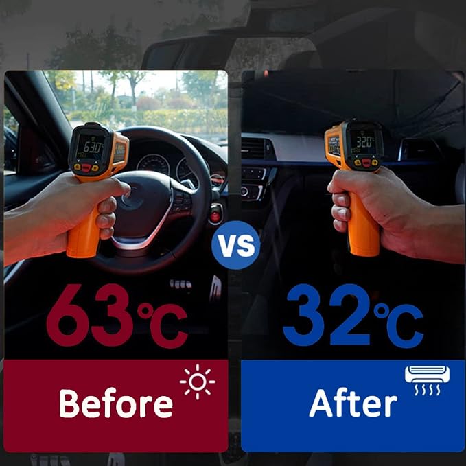 Socira Custom Windshield Sun Shade Umbrella Foldable Personalized Car Visor | Car Umbrella Customized Sun Shade Cover Sunshade Front Window Cover Dinosaur Car Accessories Blocks Uv Rays Gifts 57" X 30" - Image 5