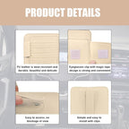 Augeny 2 PCS Car Sun Visor Organizer, Small Auto Visor Organizer and Storage, Registration and Document Holder for Sunglasses, Card, Pen, Driver License, Car Accessories (Beige) - Image 3