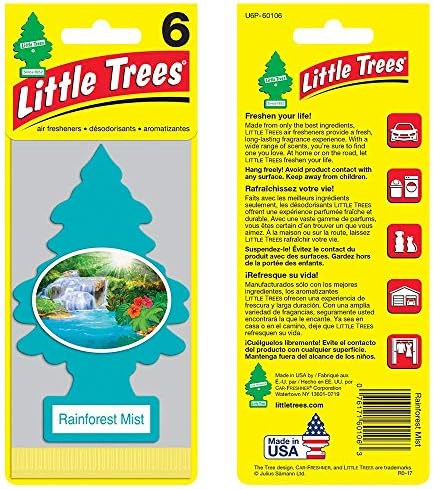 Little Trees Cardboard Hanging Car, Home & Office Air Freshener, Rainforest Mist (Pack of 12) - Image 2