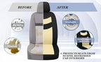 Universal Car Seat Covers for Front Seats, Cloth Front Car Seat Cover, Easy to Install, Breathable and Washable Universal Interior Covers for Auto, SUV, Sedan, Van, Airbag Compatible, Black & Beige - Image 2