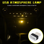 Augeny 4 PCS USB LED Car Interior Atmosphere Lamp, Plug-in USB Decor Night Light, Portable Auto Ambient Lighting Kit, Universal Vehicle Interior Accessories for Most Cars (Yellow) - Image 4