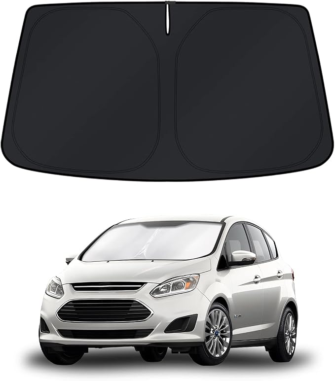 KUST Windshield Sun Shade for Ford C-Max 2013-2017 2018 2019 Window Accessories Shade Sun Visor Cover Foldable Block UV Rays by KUST