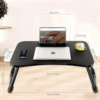 Fayquaze Laptop Desk, Portable Foldable Lap Bed Desk, Laptop Table Tray | Storage Drawer and Cup Holder, Lap Desk Lap Stand Tray Table Floor Table Serving Tray for Eating, Reading and Working - Image 6